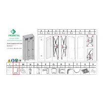 R PARTICOLARE (LX8 )XARMADIO SPOGLIATOIO A 2 POSTI IN KIT C/SERRATURA