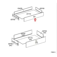 R FRONTALE EP X KIT CASSETTIERA 5C NOVA 77X40X107 BIANCA