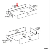 R POSTERIORE CASSETTO 03429 X KIT CASSETTIERA 5C NOVA 77X40X107 BIANCA