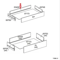 R POSTERIORE CASSETTO 03429 X KIT CASSETTIERA 5C NOVA 77X40X107 BIANCA