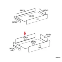 R POSTERIORE CASSETTO 03430 X KIT CASSETTIERA 5C NOVA 77X40X107 BIANCA