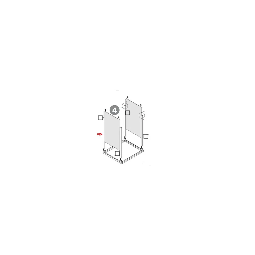 R MONTANTE VERTICALE A 1 GUIDA  X KIT COPRILAVATRICE RESINA 68X64XH88 CM BIANCO