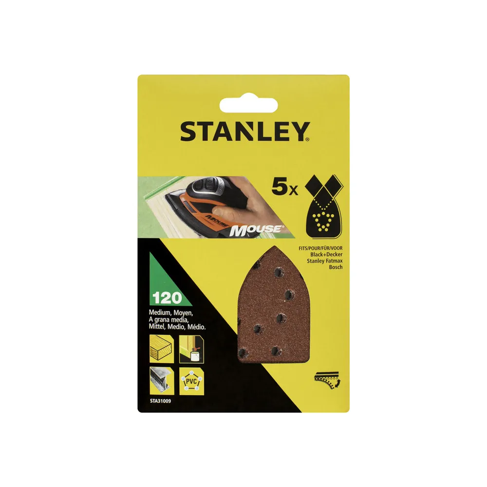 PIRANHA STANLEY STA31009 (X31009) 5 FOGLI VELCRO P/MOUSE 120 G