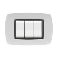 PLACCA LIFE LIVING PLAST BIANCO 3P CORNICE NERO (10