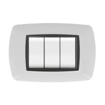 PLACCA LIFE LIVING PLAST BIANCO 4P CORNICE NERO