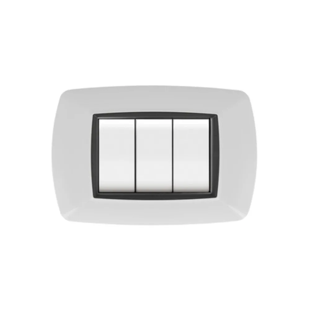 PLACCA LIFE LIVING PLAST BIANCO 4P CORNICE NERO