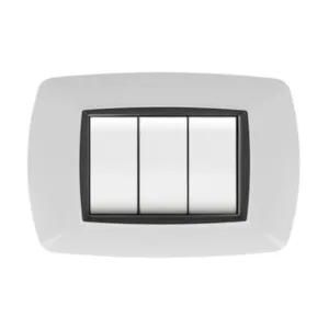 PLACCA LIFE LIVING PLAST BIANCO 4P CORNICE NERO