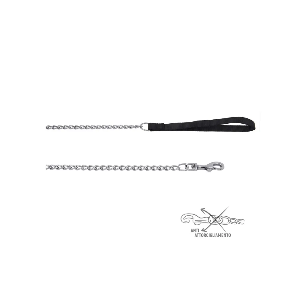 ZOOV GUINZAGLIO NYLON CM.120 NERO C/CATENA (12