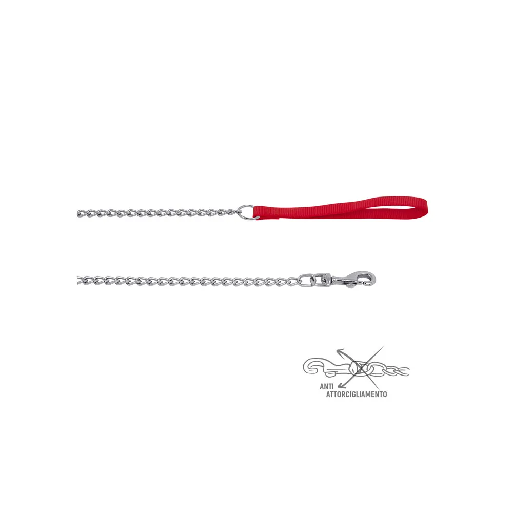 ZOOV GUINZAGLIO NYLON CM.120 ROSSO C/CATENA (12