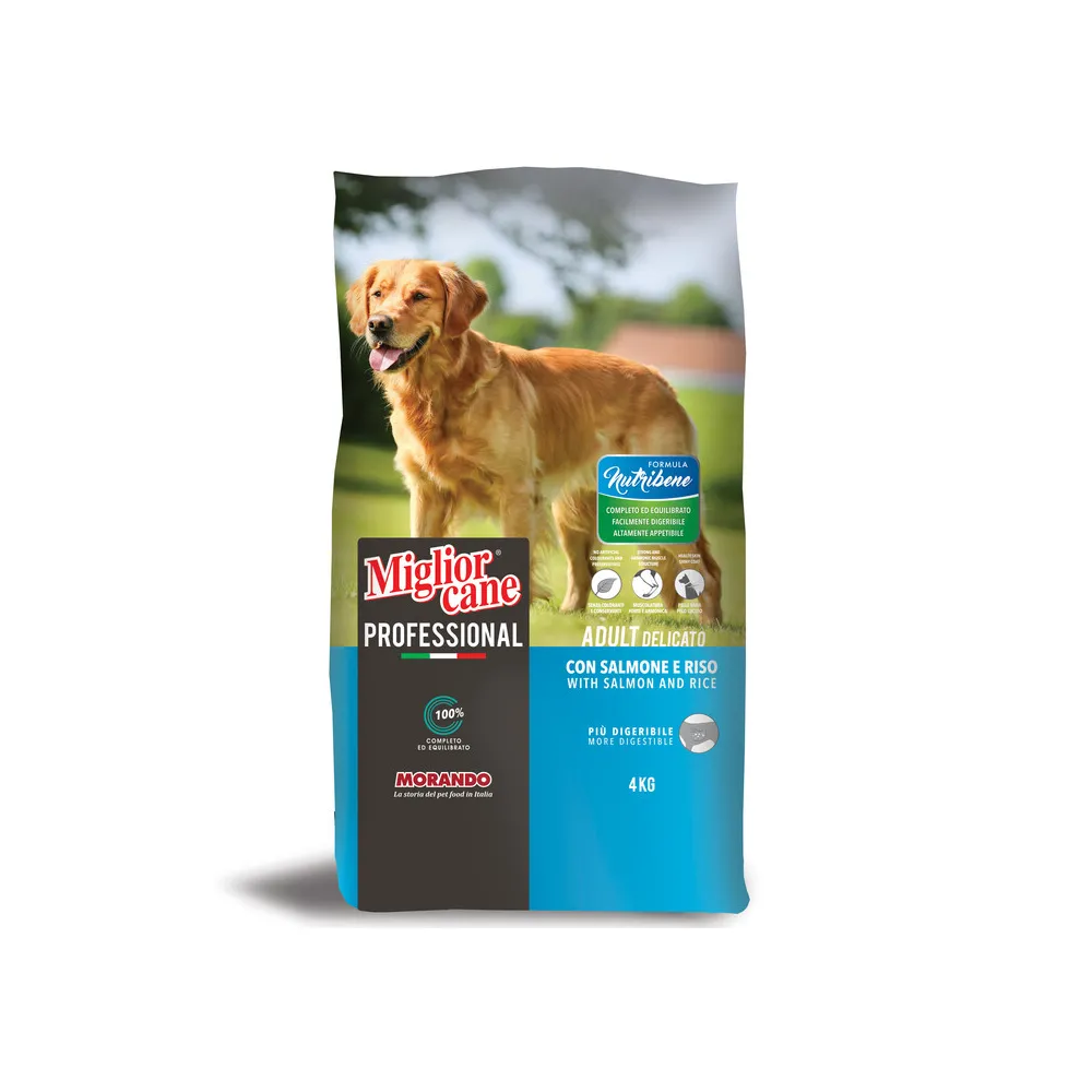 CIBO CANE MORANDO  4 KG ADULT DELIC SALM RISO