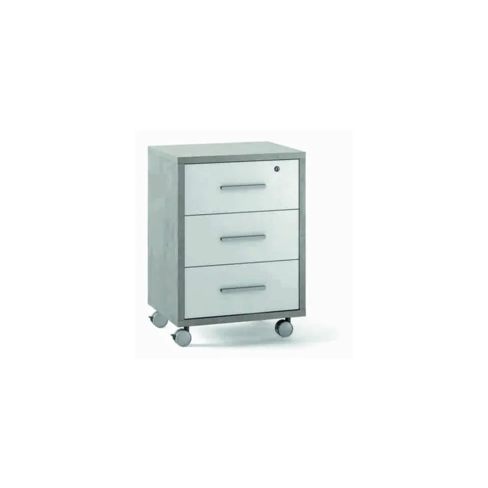 UFFICIO DOUBLE CASSETTIERA 3C 71X51 CM CEMENTO/OSSIDO
