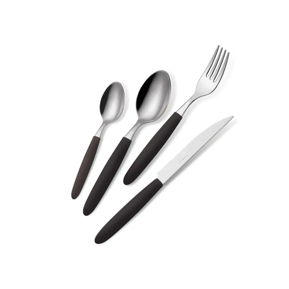 POSATE LIGHT BARATTOLO PZ.24 NERO 1 18/0