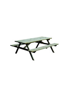 Tables en bois Blinky modèle Primula avec bancs 179x150x72