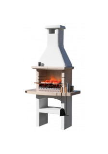 WOOD AND CHARCOAL BARBECUE IN GRANULATED MARBLE 114x71x231H TOUAREG CRYSTAL