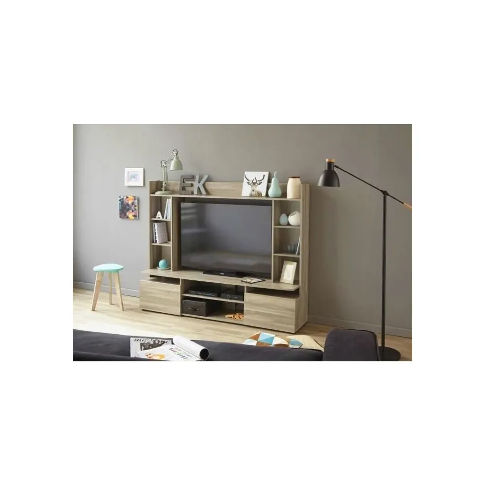 KIT PARETE LIVING SILVER 165X40X150 CM ROVERE
