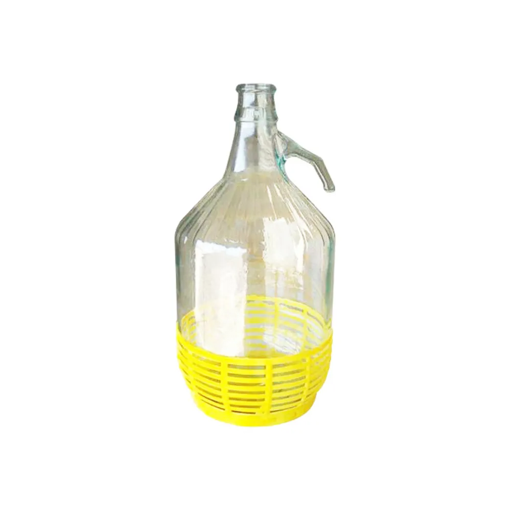DAMIGIANA DAMA VETRO C/CESTINO PLASTICA 5 L (6