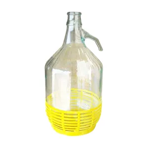DAMIGIANA DAMA VETRO C/CESTINO PLASTICA 5 L (6