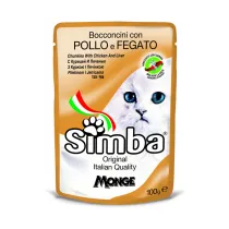CIBO GATTO MONGE SIMBA 100 G POLLO E FEGATO (24