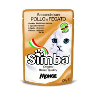 CIBO GATTO MONGE SIMBA 100 G POLLO E FEGATO (24