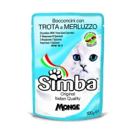 CIBO GATTO MONGE SIMBA 100 G TROTA E MERLUZZO (24