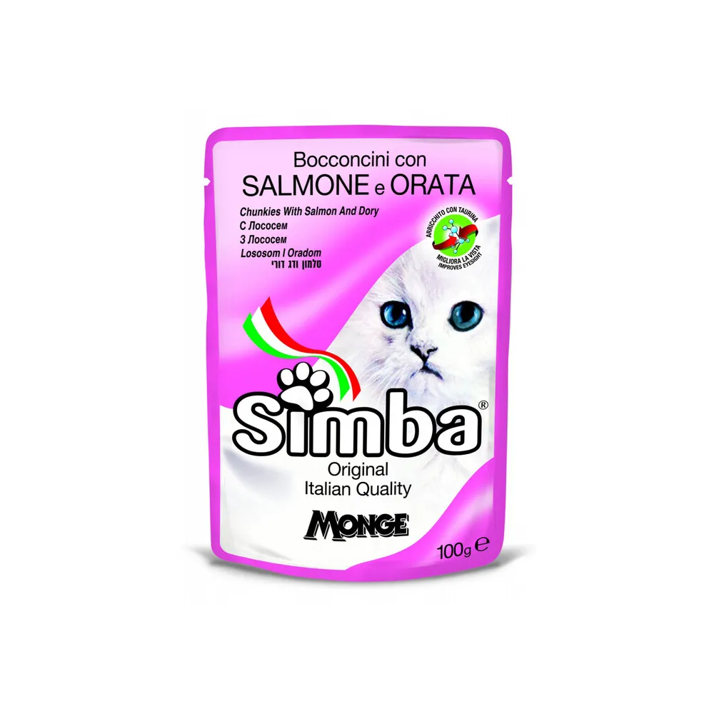 CIBO GATTO MONGE SIMBA 100 G SALMONE E ORATA (24