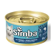 CIBO GATTO MONGE SIMBA  85 G TONNO E PESCE BIANCO (24