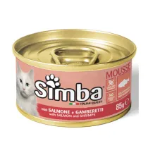 CIBO GATTO MONGE SIMBA  85 G SALMONE E GAMBERETTI (24