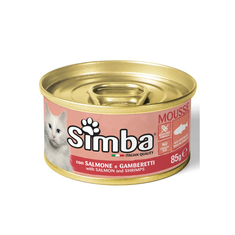CIBO GATTO MONGE SIMBA  85 G SALMONE E GAMBERETTI (24