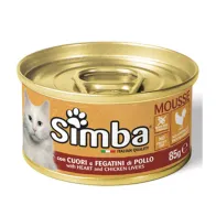 CIBO GATTO MONGE SIMBA  85 G CUORI E FEGATINI POLLO (24