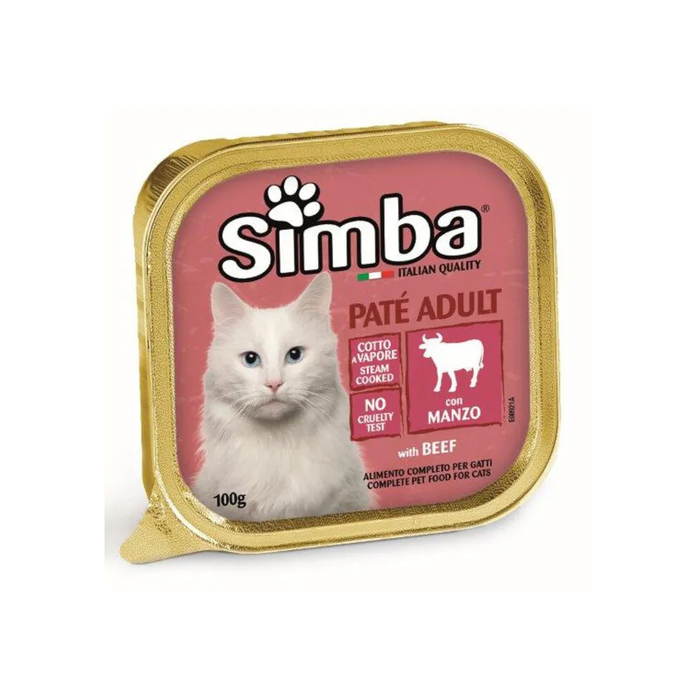 CIBO GATTO MONGE SIMBA 100 G PATE VSC MANZO (32