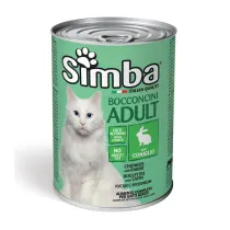 CIBO GATTO MONGE SIMBA 415 G BOCCONCINI CONIGLIO (24