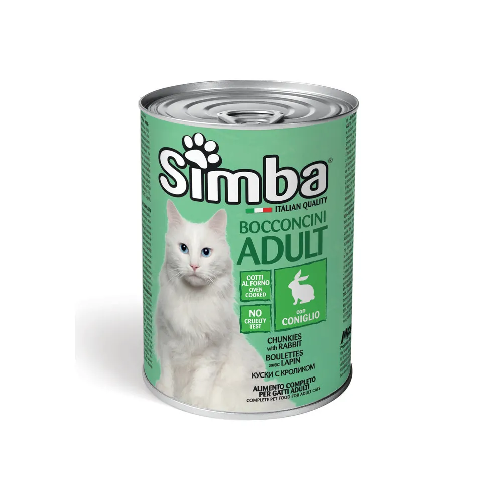 CIBO GATTO MONGE SIMBA 415 G BOCCONCINI CONIGLIO (24