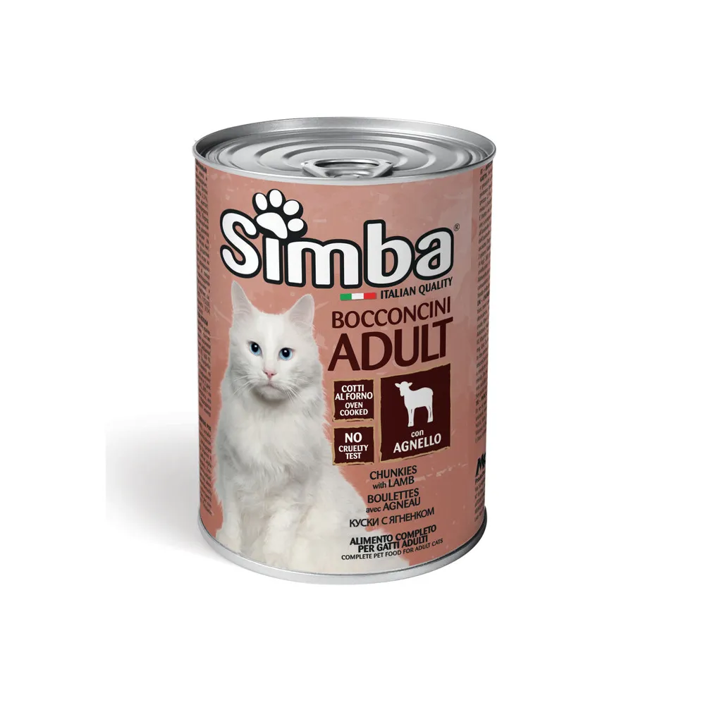 CIBO GATTO MONGE SIMBA 415 G BOCCONCINI AGNELLO (24