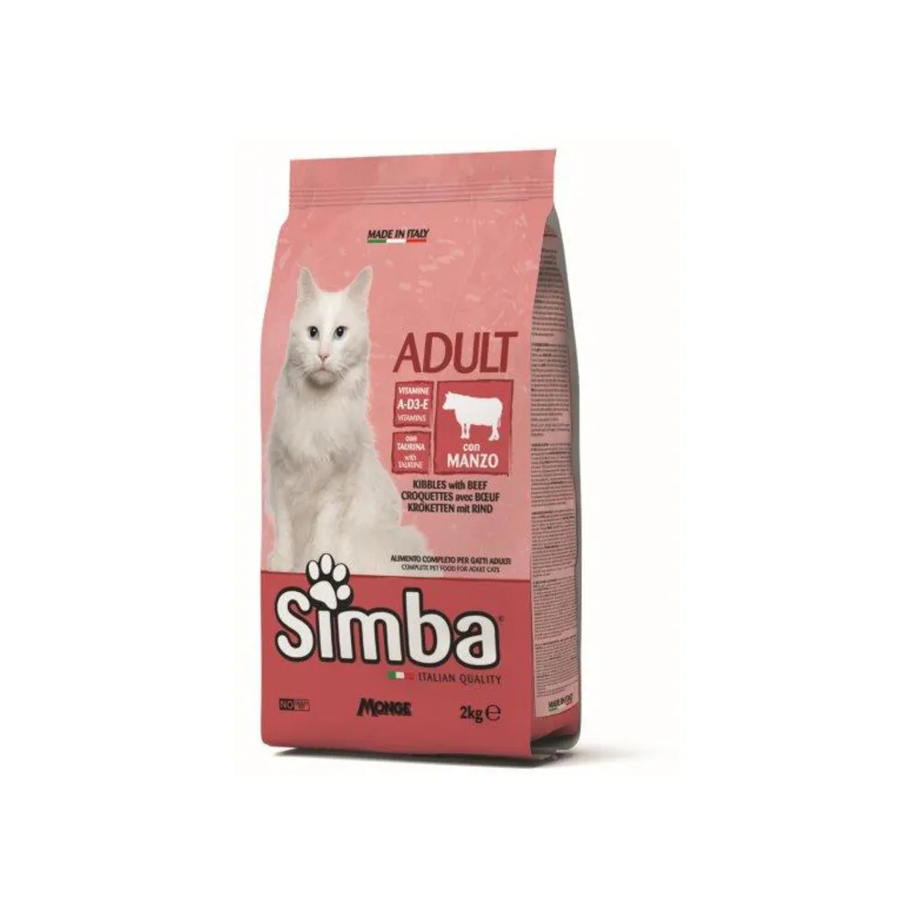 CIBO GATTO MONGE SIMBA 2 KG CROCCANTINI MANZO