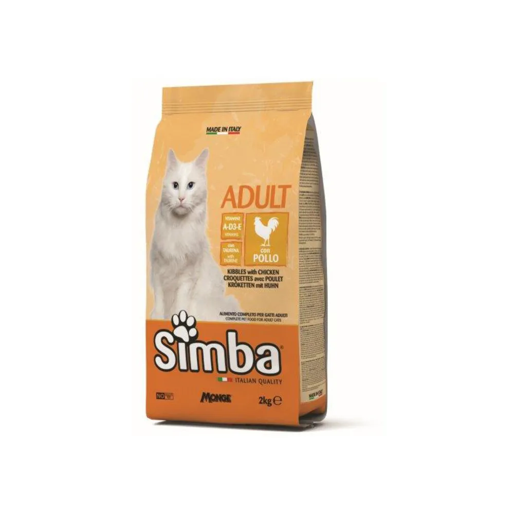 CIBO GATTO MONGE SIMBA 2 KG CROCCANTINI POLLO