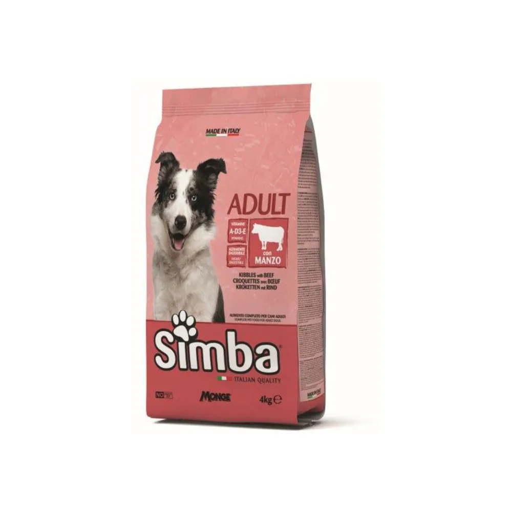 CROCCHETTA CANE MONGE SIMBA  4 KG ADULT MANZO