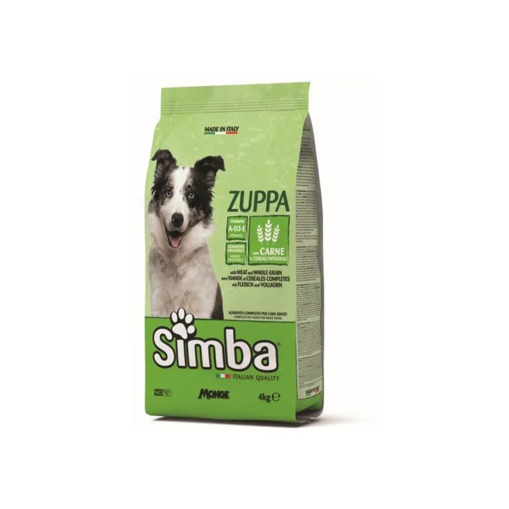 CROCCHETTA CANE MONGE SIMBA  4 KG ZUPPA CARNE E CEREALI