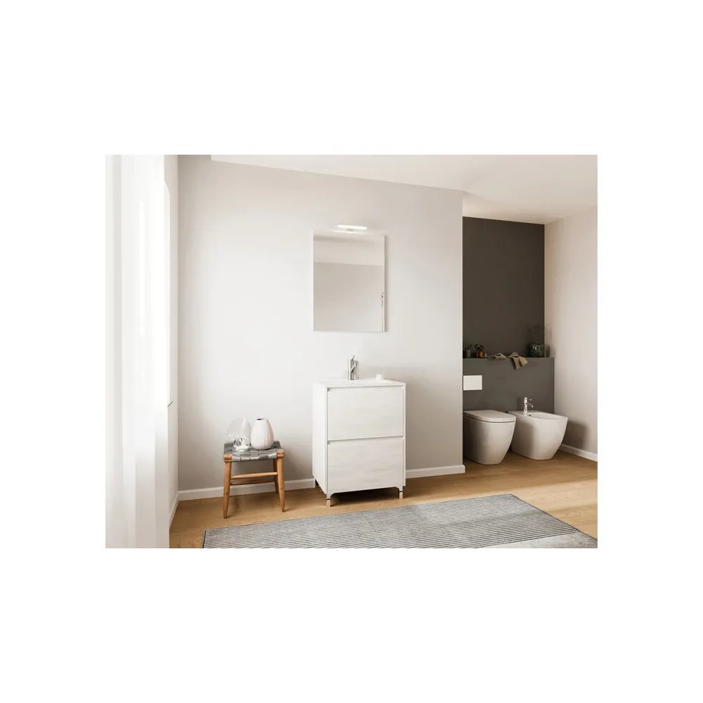 MOBILE BAGNO LISBONA 2C 60 ROVERE BIANCO