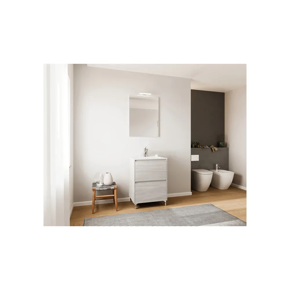 MOBILE BAGNO LISBONA 2C 60 ROVERE GRIGIO