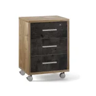 UFFICIO DOUBLE CASSETTIERA 3C 71X51 CM  NOCE ST/NERO