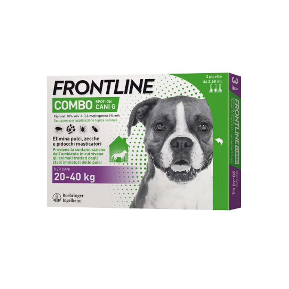 FRONTLINE COMBO 20-40 KG CANI GRANDI 3 PIPETTE FRONTLINE COMBO 20-40 KG CANI GRANDI 3 PIPETTE