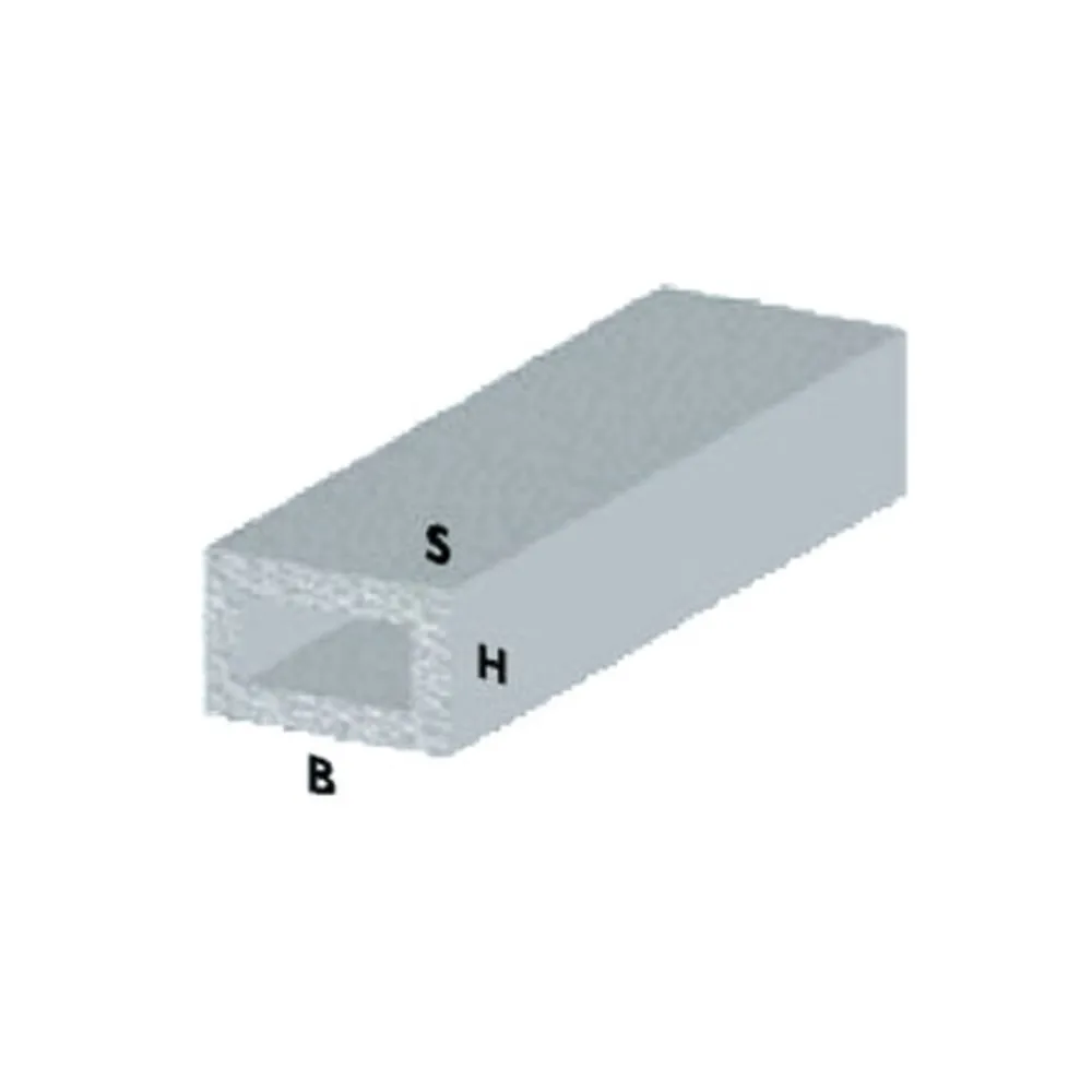 PROFILO ARGENTO H.100 CM TUBO RETTANG. 20X10X1 MM** (5
