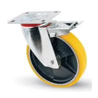 RUOTA POLIURETANO D  80X20 MM 24/ANT GIREV C/FRE