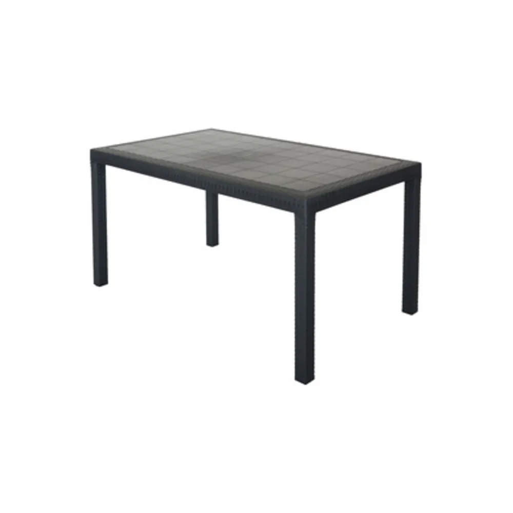 TAVOLO HOUSTON RESINA 150X90XH74 CM ANTRACITE