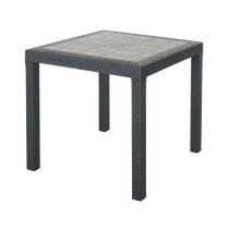 TAVOLO DALLAS RESINA 80X80XH74 CM ANTRACITE