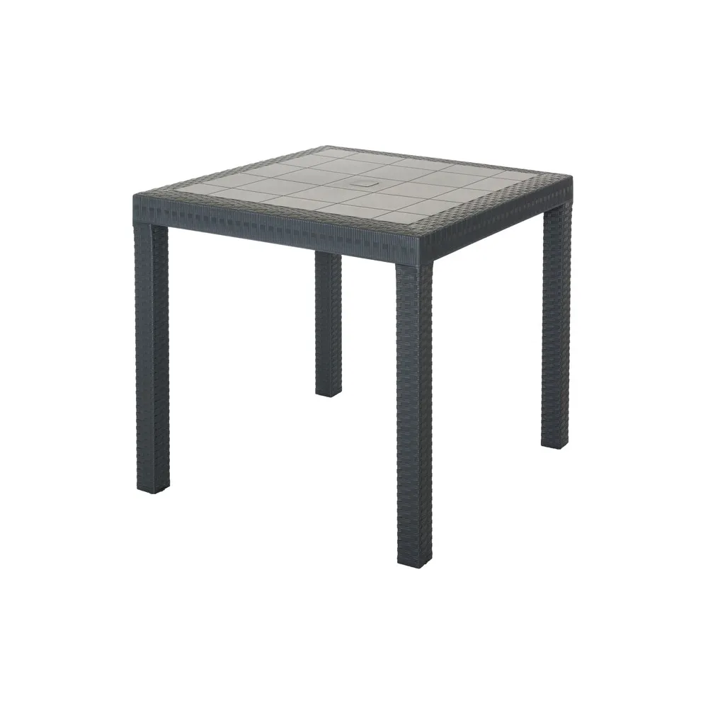 TAVOLO DALLAS RESINA 80X80XH74 CM ANTRACITE