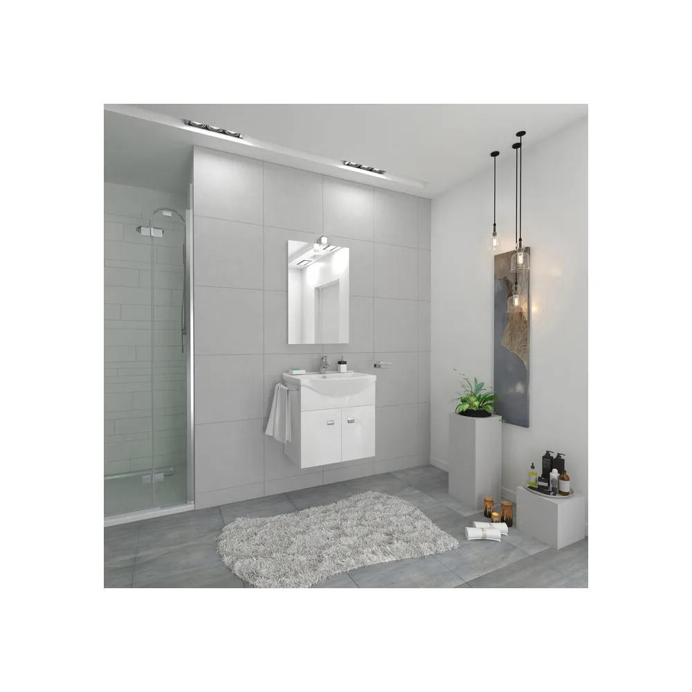 MOBILE BAGNO EMMA 58 SOSP. C/SPECCHIO BIANCO