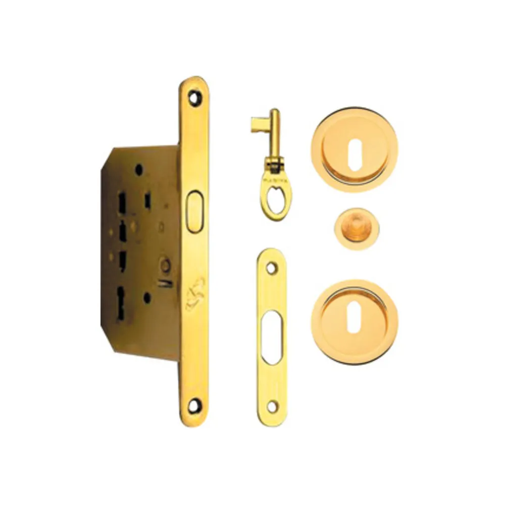 KIT MANIGLIE TONDO PORTA SCORR C/CHIAVE ORO KIT MANIGLIE TONDO PORTA SCORR C/CHIAVE ORO