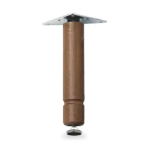 PIEDINO LEGNO PIASTRA MOBILE 100 MM NOCE* (8