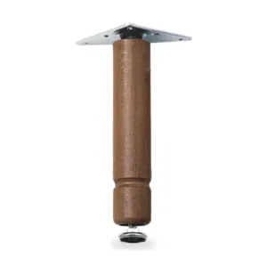PIEDINO LEGNO PIASTRA MOBILE 100 MM NOCE* (8
